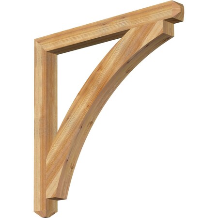 Ekena Millwork Thorton Craftsman Rough Sawn Bracket, Western Red Cedar, 4"W x 44"D x 44"H BKT04X44X44THR04RWR